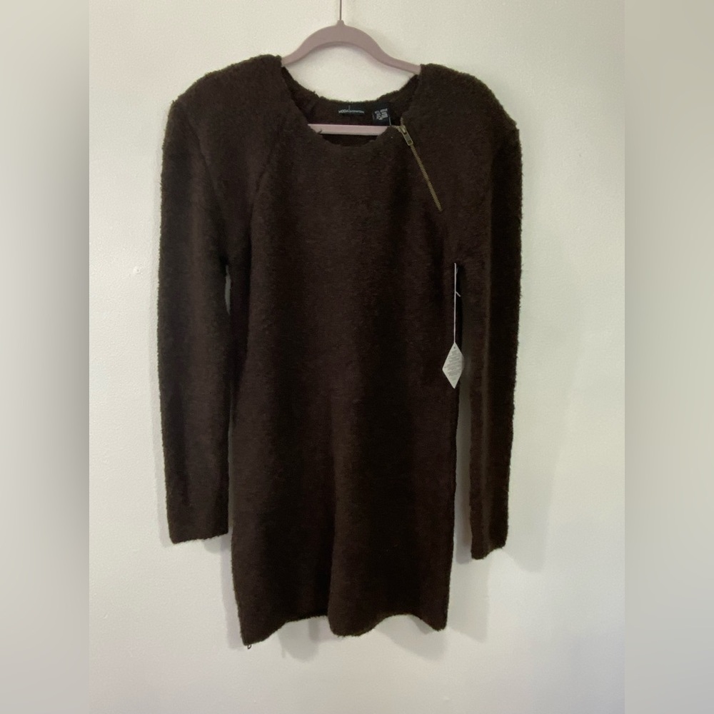 NWT Moda Victoria’s Secret Sweater Dress Wool Blend Chocolate Brown Boucle XL